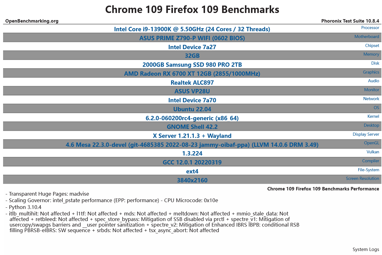 谷歌Chrome浏览器在Linux平台上性能比火狐浏览器Firefox更弱，但市场占有率比后者大