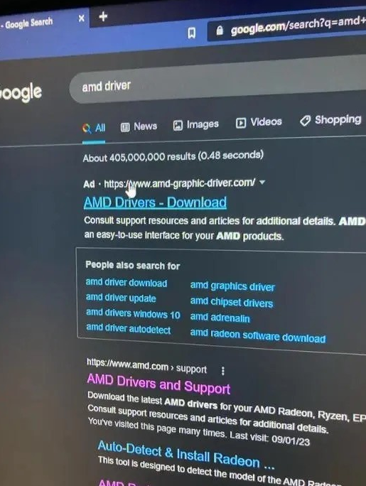 提高警惕 谷歌、微软搜索AMD驱动出现假冒网站